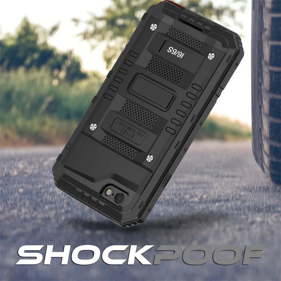 

IP68 Armor Waterproof Shockproof Rugged Metal Case for iPhone 13 12 11 Pro X 8 7 6s Plus Heavy Hybrid for iPhone XR XS Max Cover