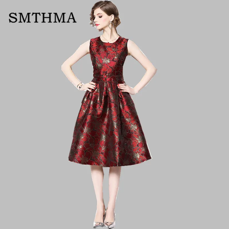 SMTHMA 2019 Spring Vintage Jacquard Dress Elegant Slim Ladies Women Casual Party Dresses vestidos Free belt
SMTHMA 2019 Spring Vintage Jacquard Dress Elegant Slim Ladies Women Casual Party Dresses vestidos Free belt