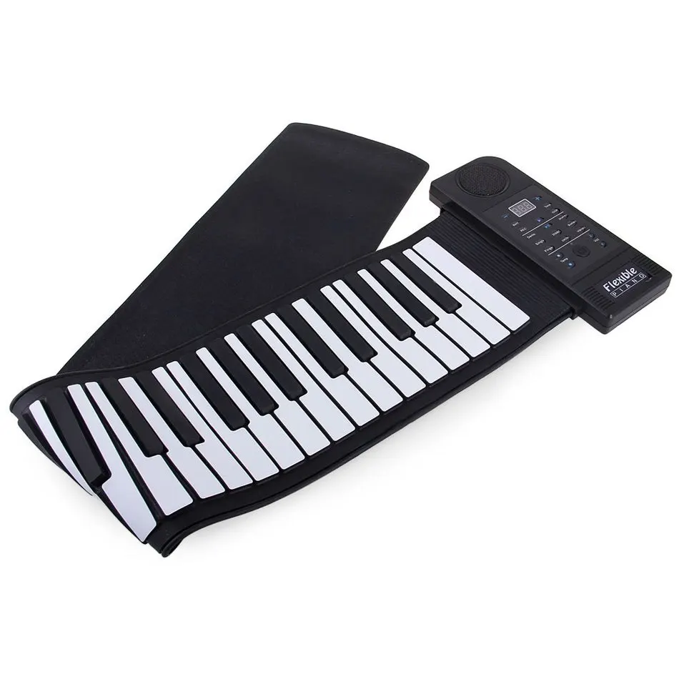 

Hot Sale 66 Keys Electronic MIDI Piano Keyboard Silicon Flexible Roll Up Piano PU61S USB MIDI Roll Up Piano Kit - 100 - 240V