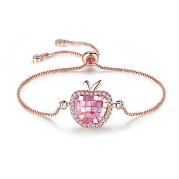 Fashion Micro Pave Zircon Apple shape Charms Simple Style Adjustable Bracelet Wholesale Jewelry Gift For Lady
Fashion Micro Pave Zircon Apple shape Charms Simple Style Adjustable Bracelet Wholesale Jewelry Gift For Lady