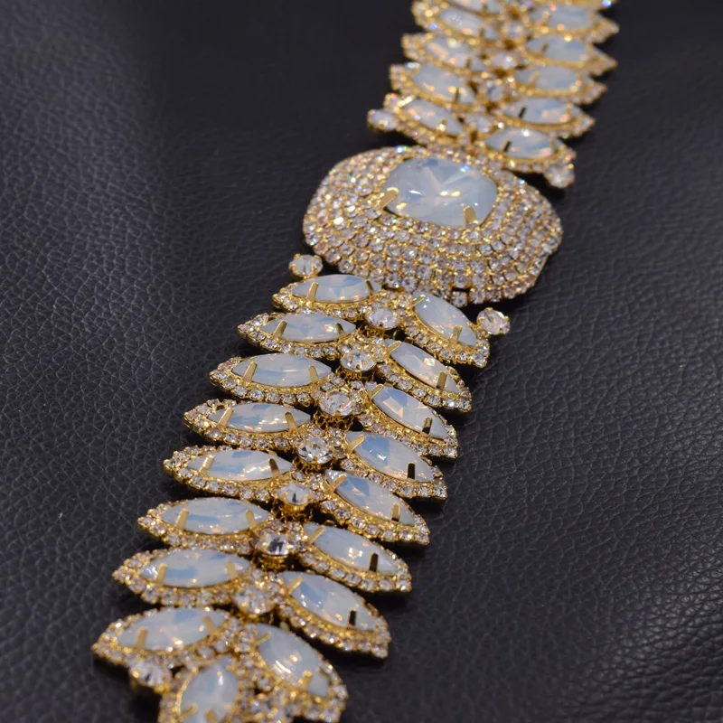 wedding belt rhinestones appliques sew on (1)