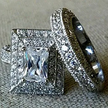 Lady's Viatage 10KT White gold filled square 5a Zircon birthstone CZ Stone Rings Finger set Wedding Bride Ring for Women jewelry
Lady's Viatage 10KT White gold filled square 5a Zircon birthstone CZ Stone Rings Finger set Wedding Bride Ring for Women jewelry