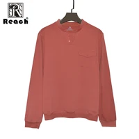 reach Men T Shirt Cotton Long Sleeve V Neck 4xl WIth Pocket Solid T Shirt Men Tops Hombre WorkWear High Quality New image