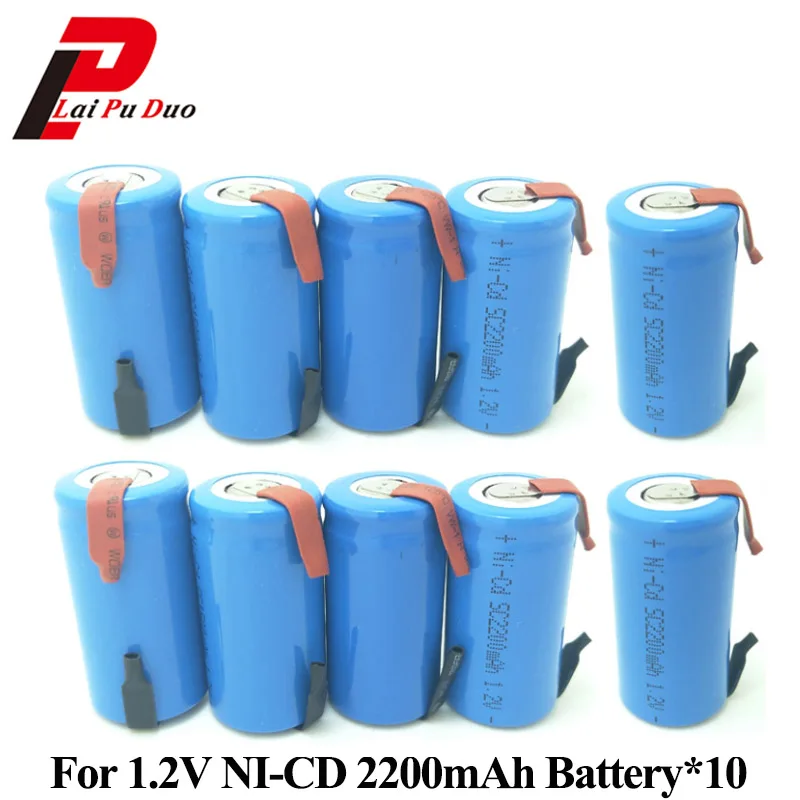 2200mAh 1.2V SC Rechargeable Battery SUBC Batteria NI-CD Cell with Tab 10 Pieces Included
2200mAh 1.2V SC Rechargeable Battery SUBC Batteria NI-CD Cell with Tab 10 Pieces Included