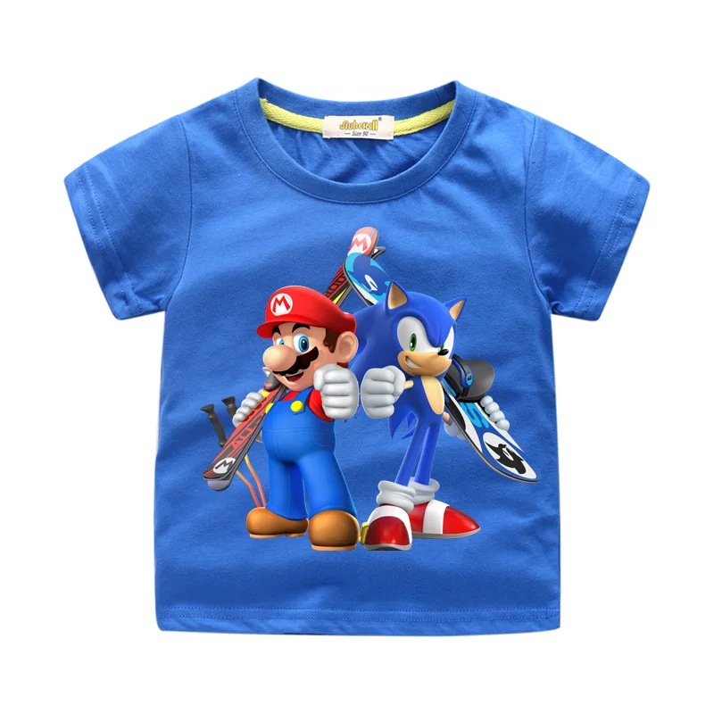 Children Cartoon Mario Sonic Print T-shirt Clothing Boys Summer Short Sleeve T Shirt Costume Girls Tshirt Clothes For Baby WJ166
Children Cartoon Mario Sonic Print T-shirt Clothing Boys Summer Short Sleeve T Shirt Costume Girls Tshirt Clothes For Baby WJ166