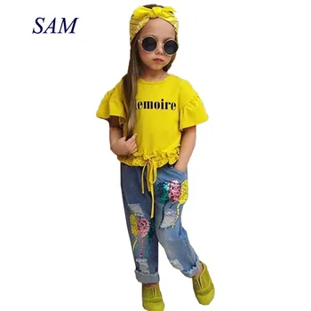 Children's Clothing Sets for Girls Fashion 2019 New Style Girls Letter T-shirt + Sequin jeans Pants + Headband 3pcs suit clothes
Children's Clothing Sets for Girls Fashion 2019 New Style Girls Letter T-shirt + Sequin jeans Pants + Headband 3pcs suit clothes