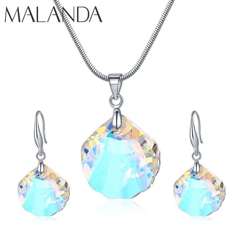 Malanda Fashion Scallop shape Crystal From Swarovski Set Necklace Drop Earrings For Women Jewelry Sets Wedding Party Girls Gift
Malanda Fashion Scallop shape Crystal From Swarovski Set Necklace Drop Earrings For Women Jewelry Sets Wedding Party Girls Gift