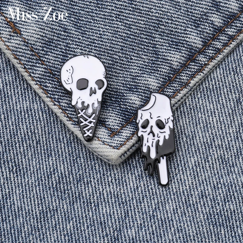 Melted ice cream Enamel Pin Skeleton Skull Brooches Bag Clothes Lapel Pin Badge Punk Funny Jewelry Gift for Friends
Melted ice cream Enamel Pin Skeleton Skull Brooches Bag Clothes Lapel Pin Badge Punk Funny Jewelry Gift for Friends