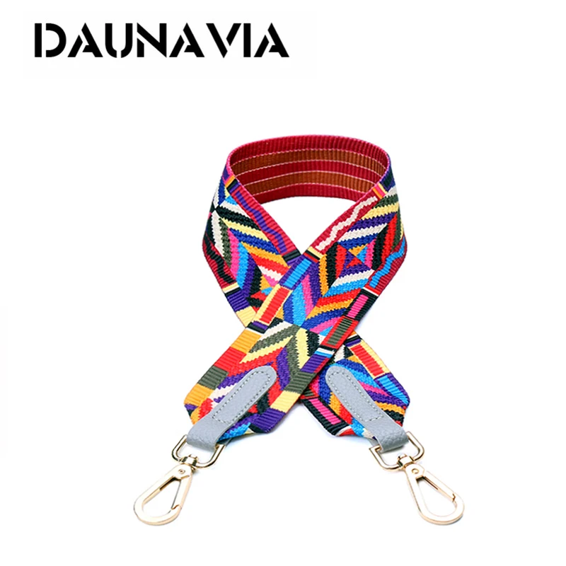 Женская сумка Кроссбоди DAUNAVIA разноцветная на лямках с заклепками длина 137
