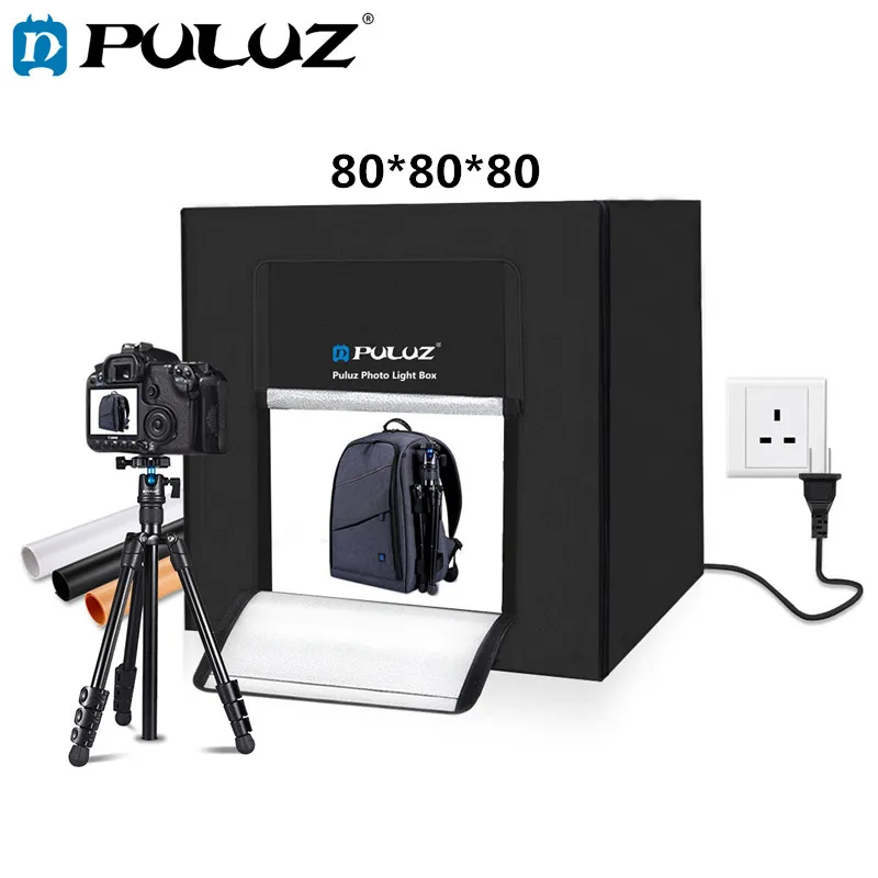 PULUZ 80*80*80cm Lightbox Foldable Studio Box Softbox Lightbox 80W White Light Box Mini Photo Studio Shooting Tent Box Kits
PULUZ 80*80*80cm Lightbox Foldable Studio Box Softbox Lightbox 80W White Light Box Mini Photo Studio Shooting Tent Box Kits