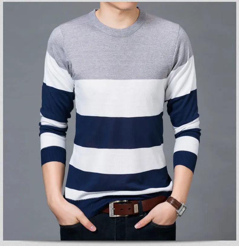 MuLS Brand Mens Pullover Sweaters Autumn Winter Striped Sweater Pullovers Male Jumpers Knitwears Boys Plus Size M-3XL Drop Ship 02