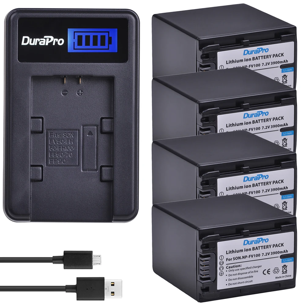 4PCS 3900mAh NP-FV100 NP FV100 FV100 Camera Battery + LCD USB Charger for Sony NP-FV30 NP-FV50 NP-FV70 SX83E SX63E FDR-AX100E et
4PCS 3900mAh NP-FV100 NP FV100 FV100 Camera Battery + LCD USB Charger for Sony NP-FV30 NP-FV50 NP-FV70 SX83E SX63E FDR-AX100E et