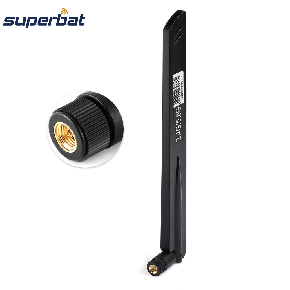 Superbat WiFi Antenna 8dBi 2.4Ghz Omni Signal Booster SMA Male Plug Connector Wireless for Router 25CM Black
Superbat WiFi Antenna 8dBi 2.4Ghz Omni Signal Booster SMA Male Plug Connector Wireless for Router 25CM Black