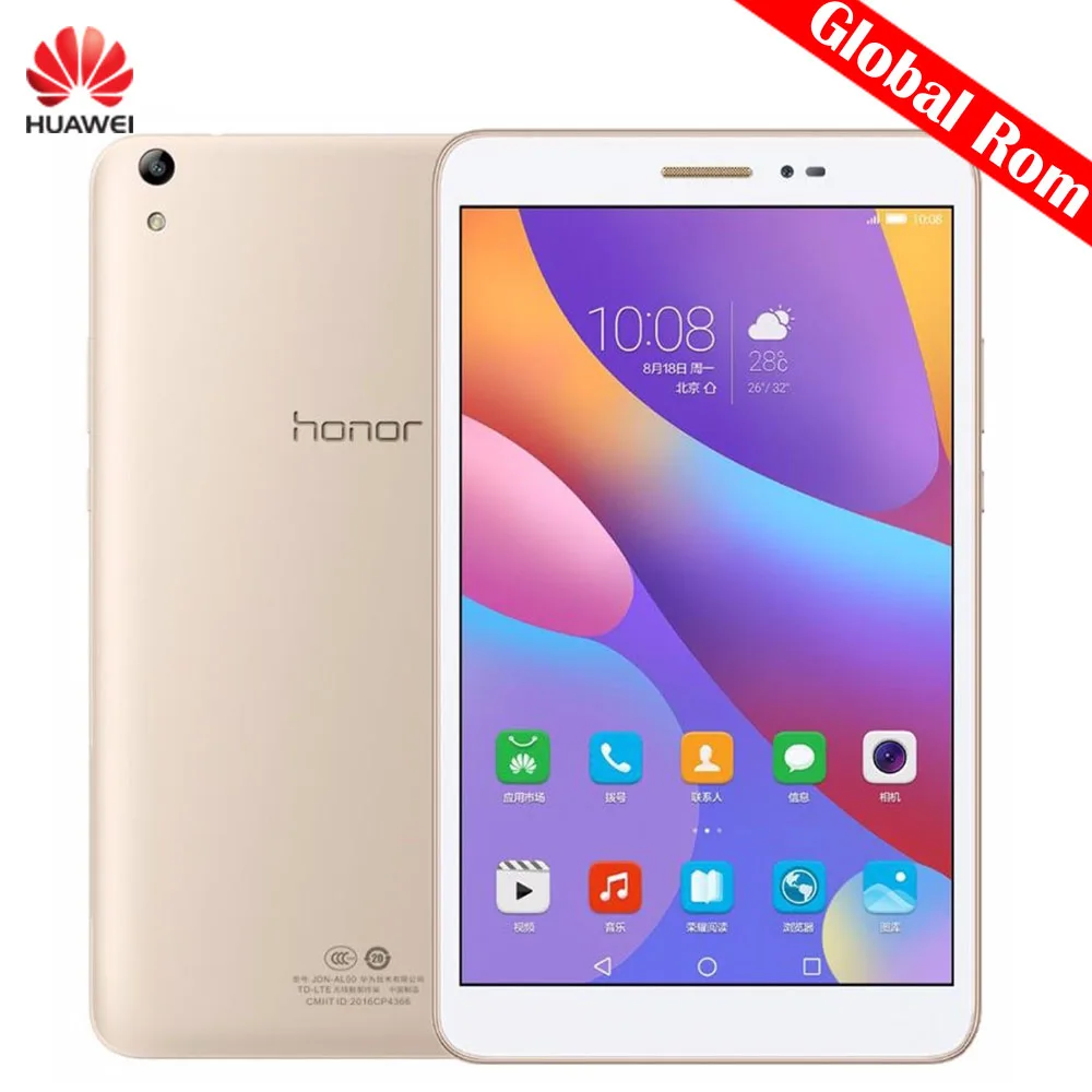 

Original 8 inch Huawei Honor Tablet 2 JDN-AL00 3GB 32GB EMUI 4.0 Qualcomm Snapdragon 616 Octa Core 4G Phone Call Global Tablet