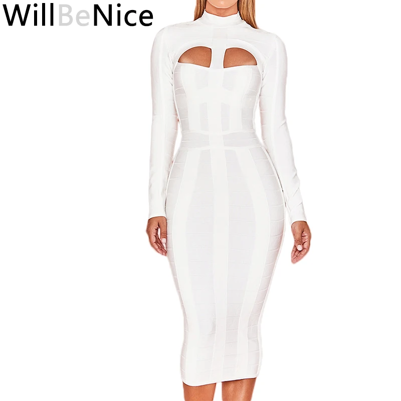 WillBeNice 2018 Women Elegant White High Neck Long Sleeve Hollow Out Celebrity Bodycon Dress Winter Dress Evening Party Dresses
WillBeNice 2018 Women Elegant White High Neck Long Sleeve Hollow Out Celebrity Bodycon Dress Winter Dress Evening Party Dresses