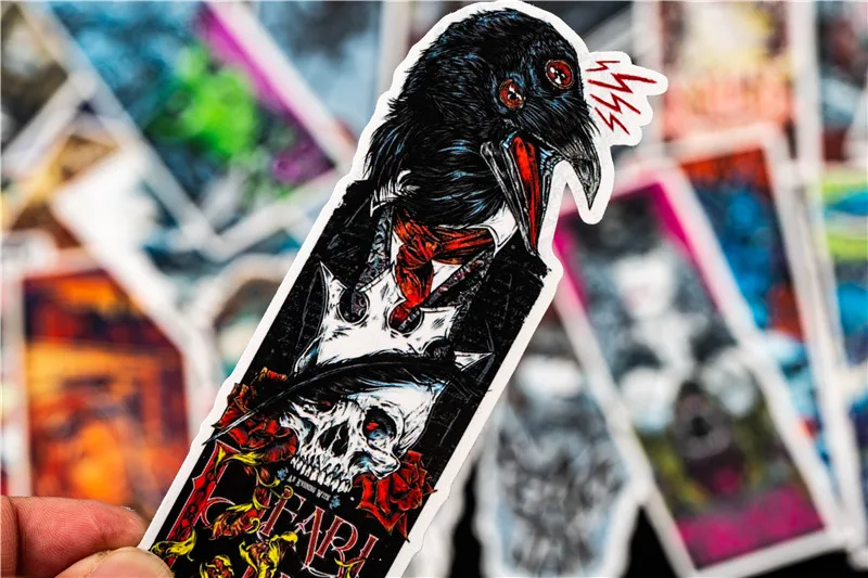 29PCS Gothic Terror Rock Stickers Skeleton Dark pattern Sticker For Skateboard Guitar Luggage Motorcycle Car Laptop Sticker (9)