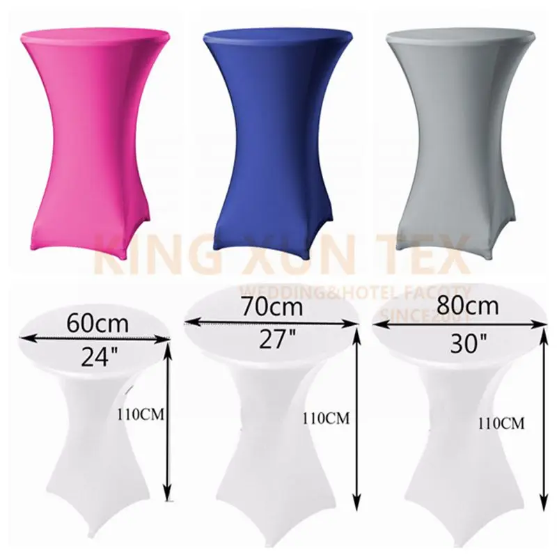 

High Top Cocktail Table Cover Spandex Lycra Wedding Party Table Covers Round for Folding Tables