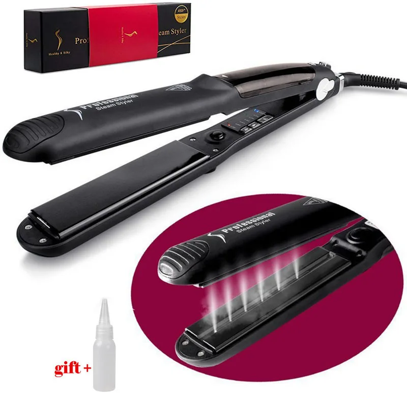 450F Ceramic Vapor Steam Hair Straightener with Argan Oil Infusion Steam Flat Iron Ceramic Vapor Fast Heating Iron Professional
450F Ceramic Vapor Steam Hair Straightener with Argan Oil Infusion Steam Flat Iron Ceramic Vapor Fast Heating Iron Professional