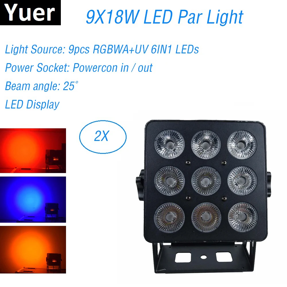 LED Flat Par 9X18W RGBWA+UV Lighting Strobe Flashlight DMX Par Light Dj Equipment For Music Light Party Christmas Decorations
LED Flat Par 9X18W RGBWA+UV Lighting Strobe Flashlight DMX Par Light Dj Equipment For Music Light Party Christmas Decorations