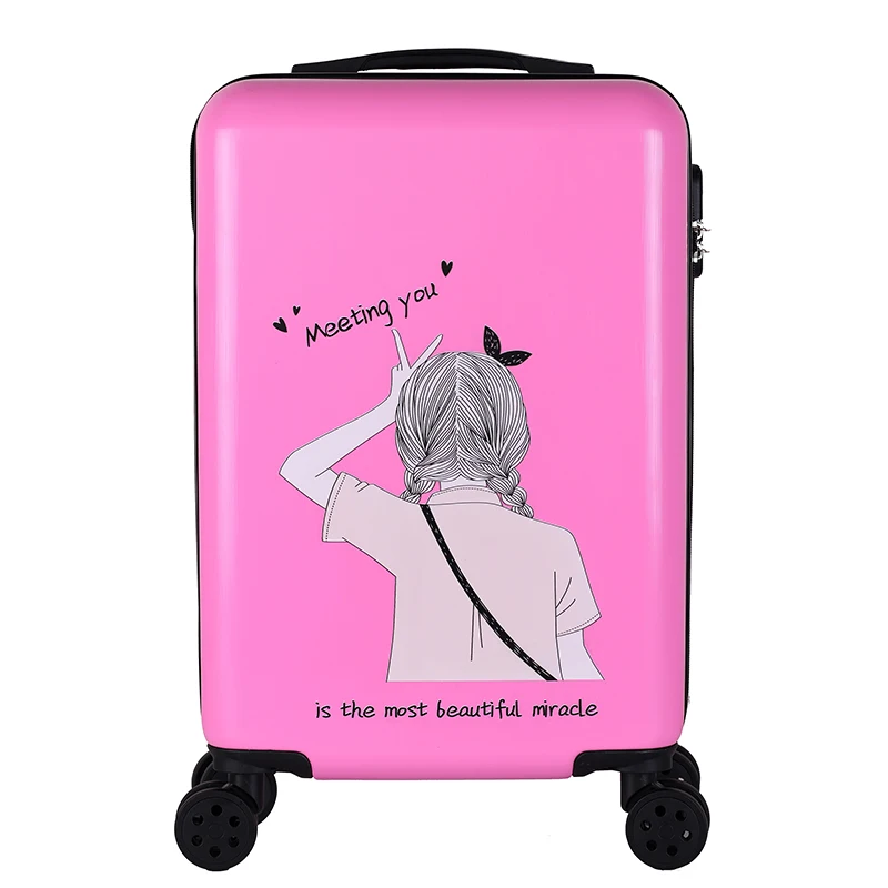 Fashion colorful women rolling luggage anime trolley case universal wheel 20/24/28 inch password cute travel suitcase
Fashion colorful women rolling luggage anime trolley case universal wheel 20/24/28 inch password cute travel suitcase