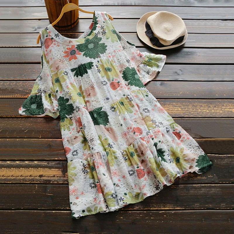 Summer Women's smock dress Casual Loose Off Shoulder Ruffled Cocktail Holiday beach boho ethnic print mini floral Wind Dress
Summer Women's smock dress Casual Loose Off Shoulder Ruffled Cocktail Holiday beach boho ethnic print mini floral Wind Dress