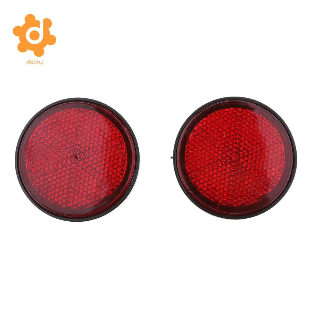 Plastic Round Reflectors for Motorcycle ATV Dirt Bike Motorbike (Red & Orange)