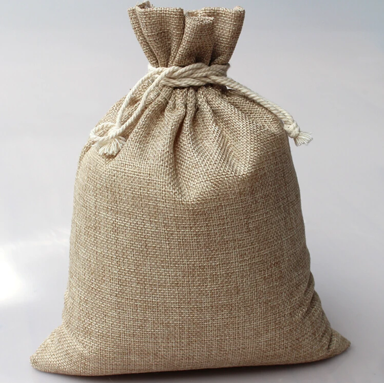 

10*14cm 1000pcs Vintage Style handmade Jute Sacks Drawstring gift bags for jewelry/wedding/christmas Packaging Linen pouch Bags