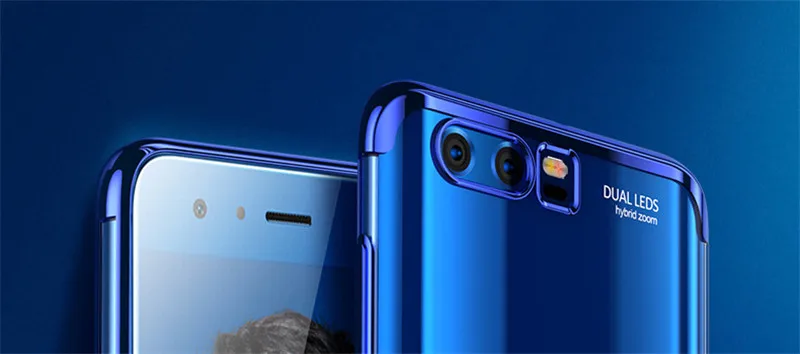 transparent plating soft silicone tpu case cover for huawei honor 9 8 pro 01