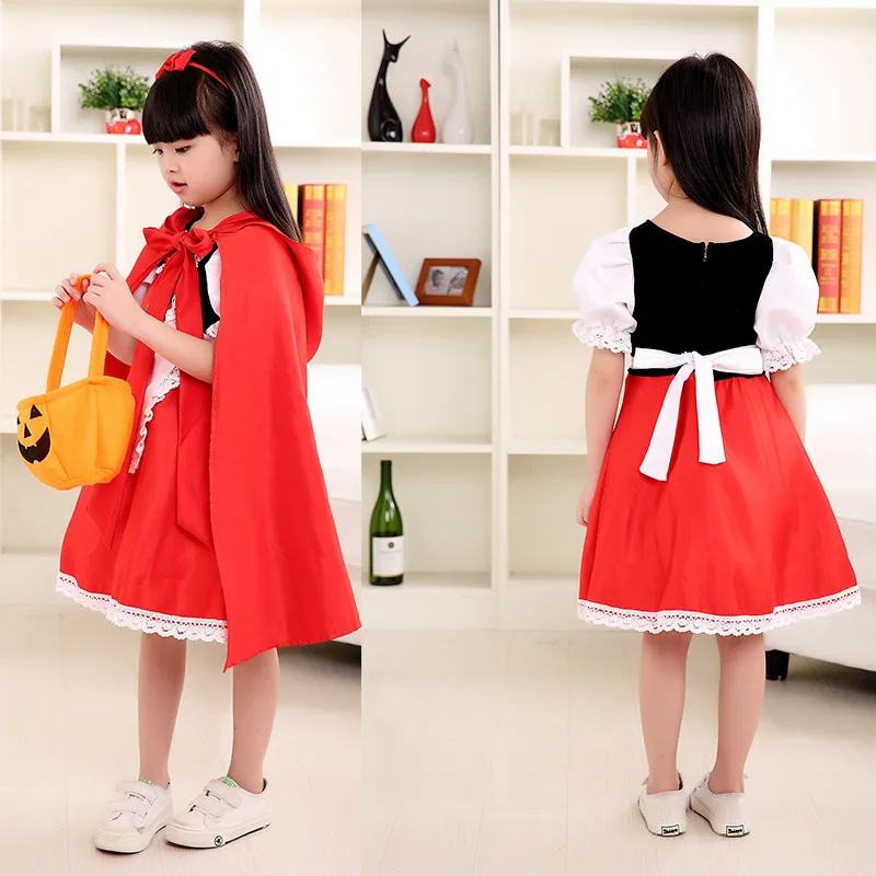 Children Girl Little Red Riding Hood Cosplay Costume Red Princess Dress Halloween kid girl Party Pastoral Style Stage Costume
Children Girl Little Red Riding Hood Cosplay Costume Red Princess Dress Halloween kid girl Party Pastoral Style Stage Costume