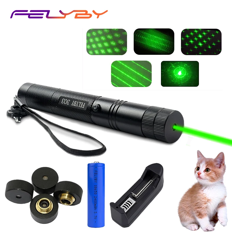 FELYBY Professional 5mW Laser Pen 303 Green Laser Pointer Sets for Playing with Adjustable Rechargeable 18650 Battery
FELYBY Professional 5mW Laser Pen 303 Green Laser Pointer Sets for Playing with Adjustable Rechargeable 18650 Battery