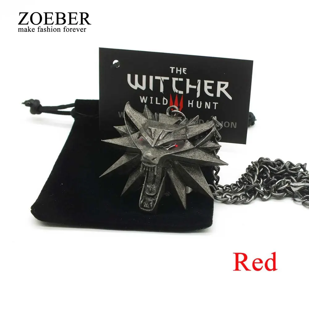 Image Zoeber Mixed Style Wolf Head Wizard Witcher Medallion Necklace Halloween Necklace Pendants Women man Jewelry Gifts DIY Hot Sale