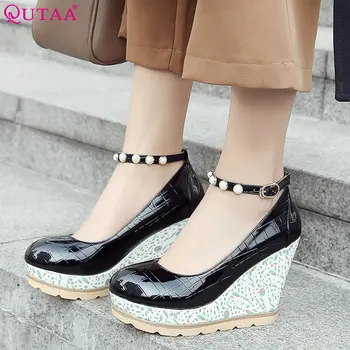 QUTAA 2019 Women Pumps Platform Wedge High Heel String Bead Buckle Ladies PU Leather Woman Shoes Wedding Pumps Size 34-42
QUTAA 2019 Women Pumps Platform Wedge High Heel String Bead Buckle Ladies PU Leather Woman Shoes Wedding Pumps Size 34-42