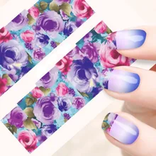 1 feuille!!! Offres spéciales ongles Art autocollant fleurs d'eau forme florale enveloppes adhésif Wrap autocollant beauté cloute autocollant(China)