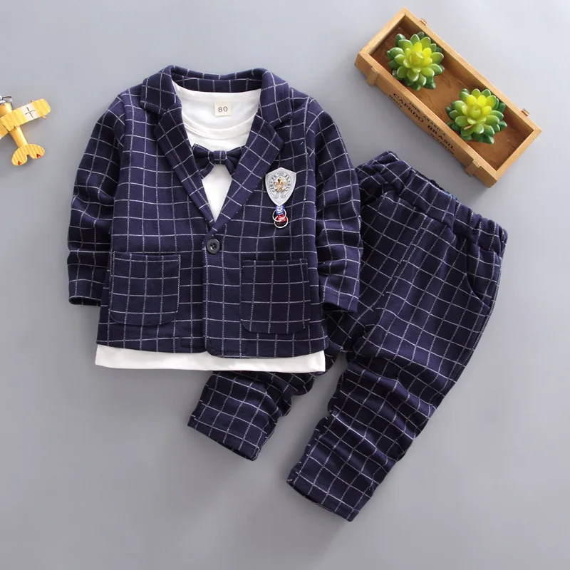 Комплекты одежды для мальчиков BibiCola формальный хлопковый костюм из 3 предметов
