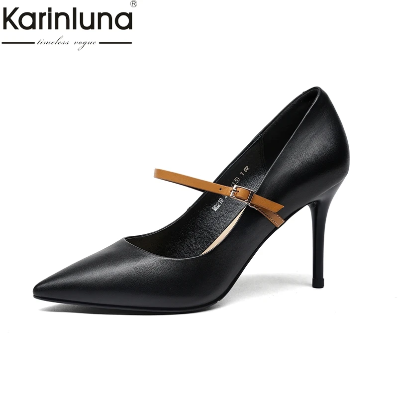 KarinLuna Genuine Leather Pointed Toe Sexy Thin High Heels women's Shoes 2019 Brand New Chic Style Mature Lady women's Stiletto
KarinLuna Genuine Leather Pointed Toe Sexy Thin High Heels women's Shoes 2019 Brand New Chic Style Mature Lady women's Stiletto