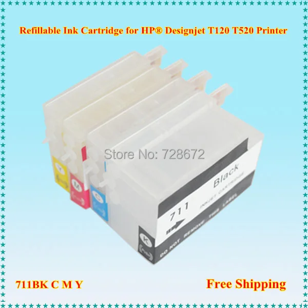 Refillable Ink Cartridge For HP 711 C M Y K hp711 Refill Cartridges With Chip for HP deskjet T520 T120 Printer
Refillable Ink Cartridge For HP 711 C M Y K hp711 Refill Cartridges With Chip for HP deskjet T520 T120 Printer