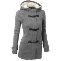 Women Trench Coat 2016 Spring Autumn Women's Overcoat Female Long Hooded Coat Zipper Horn Button Outwear image