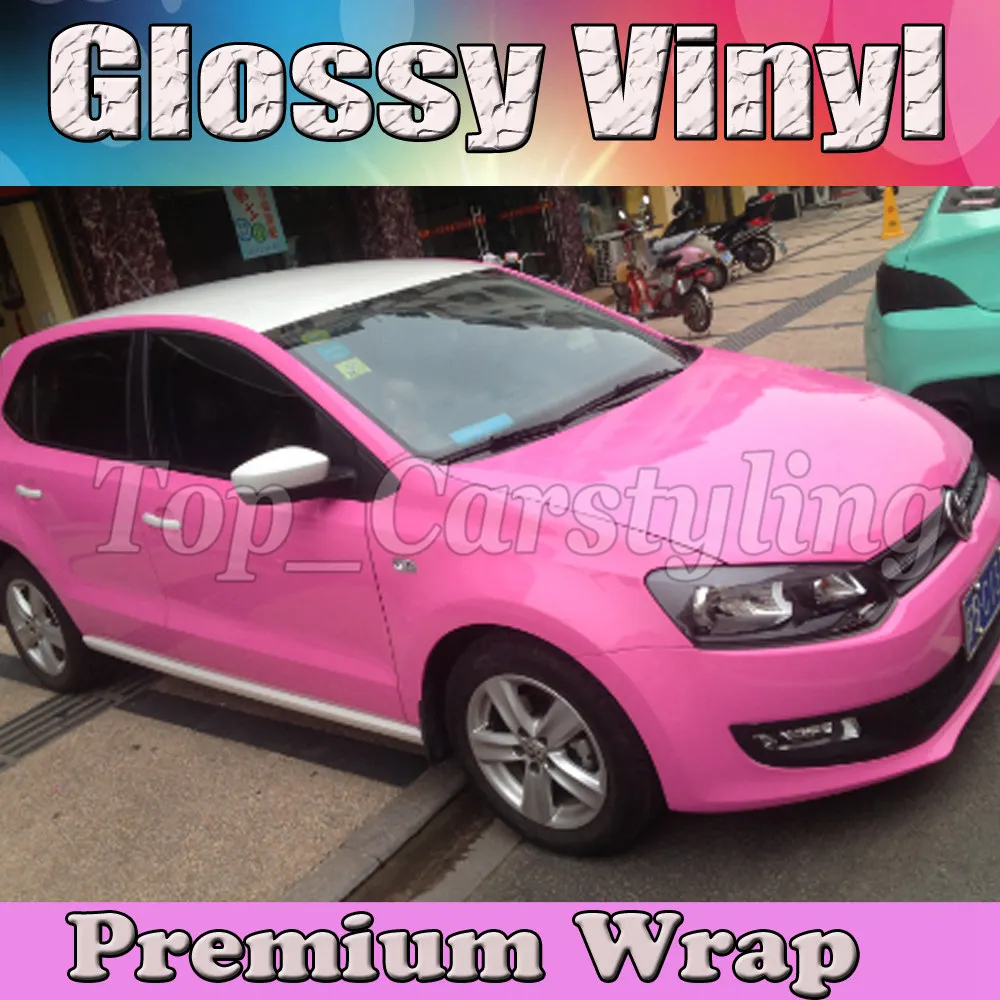 1.52x30m/roll Gloss pink Car Wrap Vinyl - Film with shiny foil With Air Bubble Free PROTWRAPS Covering 5x98ft GLOSSY GRAPHIC 
1.52x30m/roll Gloss pink Car Wrap Vinyl - Film with shiny foil With Air Bubble Free PROTWRAPS Covering 5x98ft GLOSSY GRAPHIC