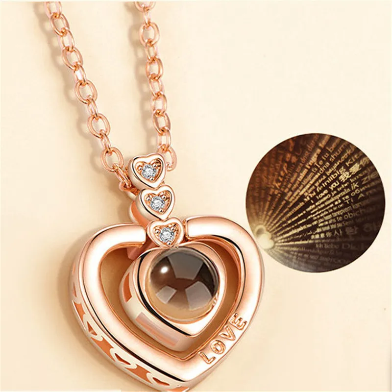 1 PC One hundred language projection necklace heart memory love necklace couple birthday gift
1 PC One hundred language projection necklace heart memory love necklace couple birthday gift