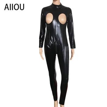 AIIOU Hollow Out Faux Leather Costume Women Latex Outfit Strappy Black Bodysuit Zipper Catsuit Wetlook Jumpsuit Erotic Club Wear
AIIOU Hollow Out Faux Leather Costume Women Latex Outfit Strappy Black Bodysuit Zipper Catsuit Wetlook Jumpsuit Erotic Club Wear