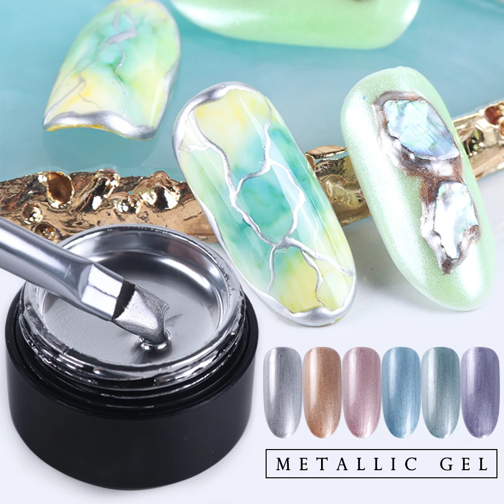 Metallic Gel Nail Polish UV Varnish Lacquer Mirror Nail Spider Web Paint Drawing Gel Silver Gold Color Soak Off Manicure SA776
Metallic Gel Nail Polish UV Varnish Lacquer Mirror Nail Spider Web Paint Drawing Gel Silver Gold Color Soak Off Manicure SA776