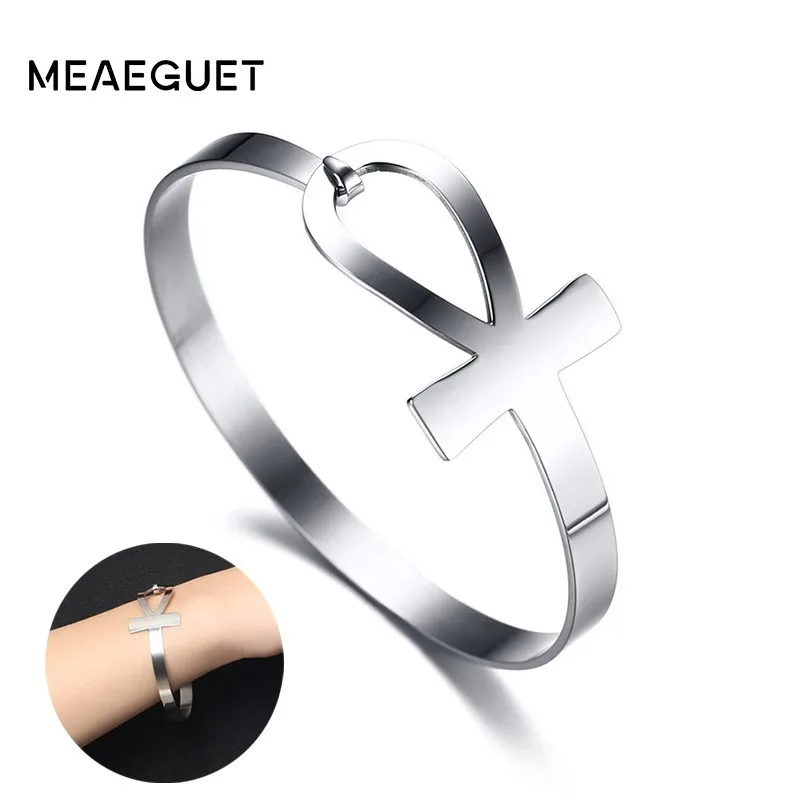 Women's Cuff Bracelet with Ankh Cross Silver Stainless Steel Key Of Life Egypt Mom Lady Pulseras Jewelry
Women's Cuff Bracelet with Ankh Cross Silver Stainless Steel Key Of Life Egypt Mom Lady Pulseras Jewelry