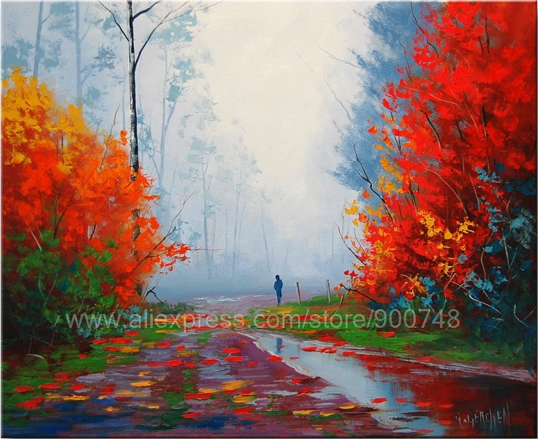 Large Wet Fall Painting Commissioned Autumn Landscape Impressionism Huge oil painting Home Decoration Living Room Wall P
Large Wet Fall Painting Commissioned Autumn Landscape Impressionism Huge oil painting Home Decoration Living Room Wall P