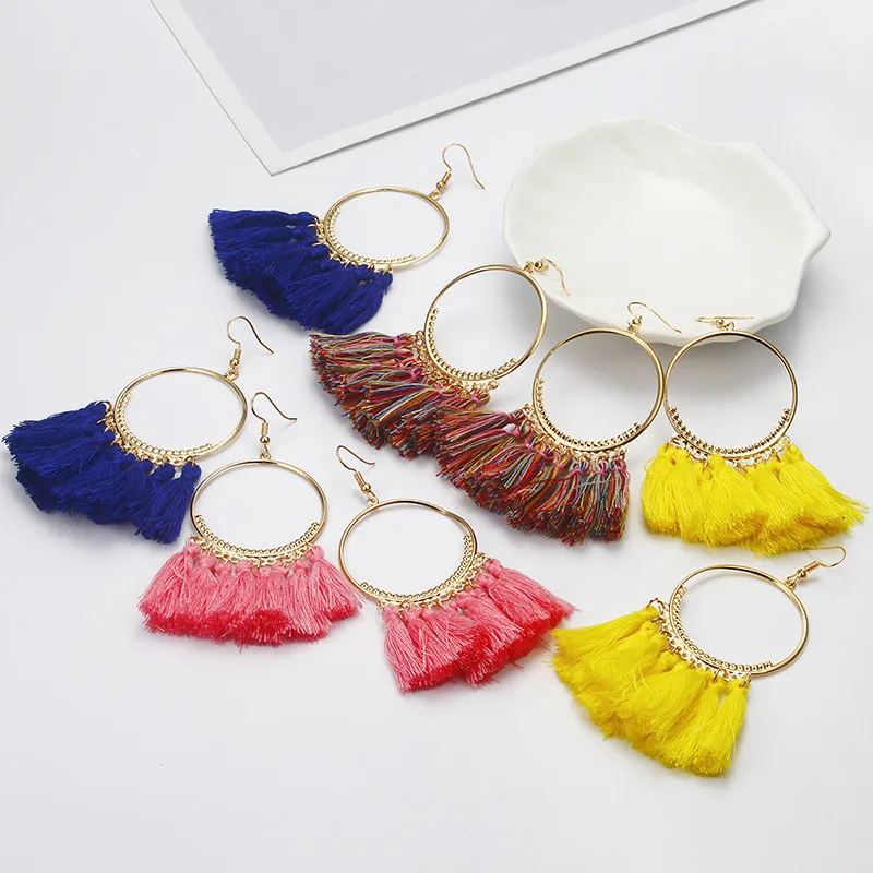 2018 New 18 Colors Boho Style Cotton Tassel Earring Women Jewelry Drop Earrings Long Pendant Earring Famale Bijoux e0101
2018 New 18 Colors Boho Style Cotton Tassel Earring Women Jewelry Drop Earrings Long Pendant Earring Famale Bijoux e0101