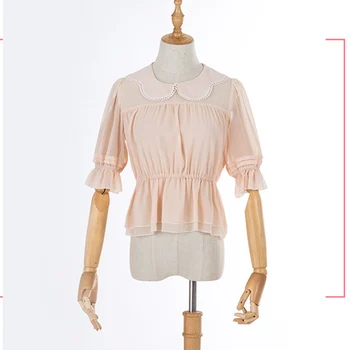 Summer Vintage Blouse Half Sleeve Peter Pan Collar Elastic Waist Sweet Elegant Lolita Shirt For Women 2019 Blusas Femininas
Summer Vintage Blouse Half Sleeve Peter Pan Collar Elastic Waist Sweet Elegant Lolita Shirt For Women 2019 Blusas Femininas