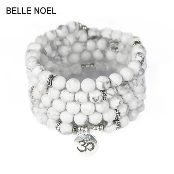 Nature Howlite White Stone Mala Bracelet or Necklace Women Men Yoga Jewelry Buddhist Yoga Meditation OM Bracelet B36
Nature Howlite White Stone Mala Bracelet or Necklace Women Men Yoga Jewelry Buddhist Yoga Meditation OM Bracelet B36
