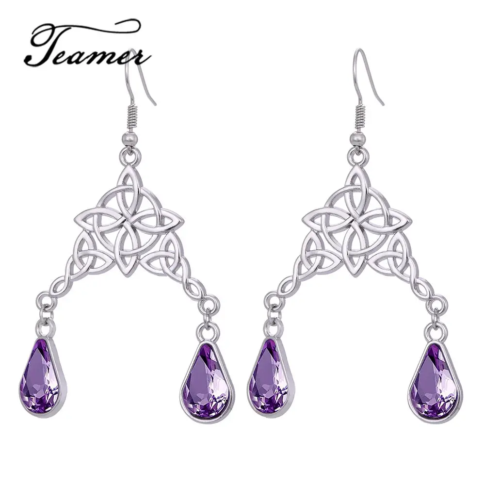 Teamer Triqueta Crystal Tear Drop Earrings Women Statement Earrings Hyperbole Irish Knot Wicca Jewelry Purple EA128651
Teamer Triqueta Crystal Tear Drop Earrings Women Statement Earrings Hyperbole Irish Knot Wicca Jewelry Purple EA128651