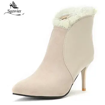 Sgesvier 2018 Shoes Women Thin High Heels Ankle Boots Ruffle Flock Black Shoes Back Zipper Short Boots Plus Size 33-45 47 OX939
Sgesvier 2018 Shoes Women Thin High Heels Ankle Boots Ruffle Flock Black Shoes Back Zipper Short Boots Plus Size 33-45 47 OX939
