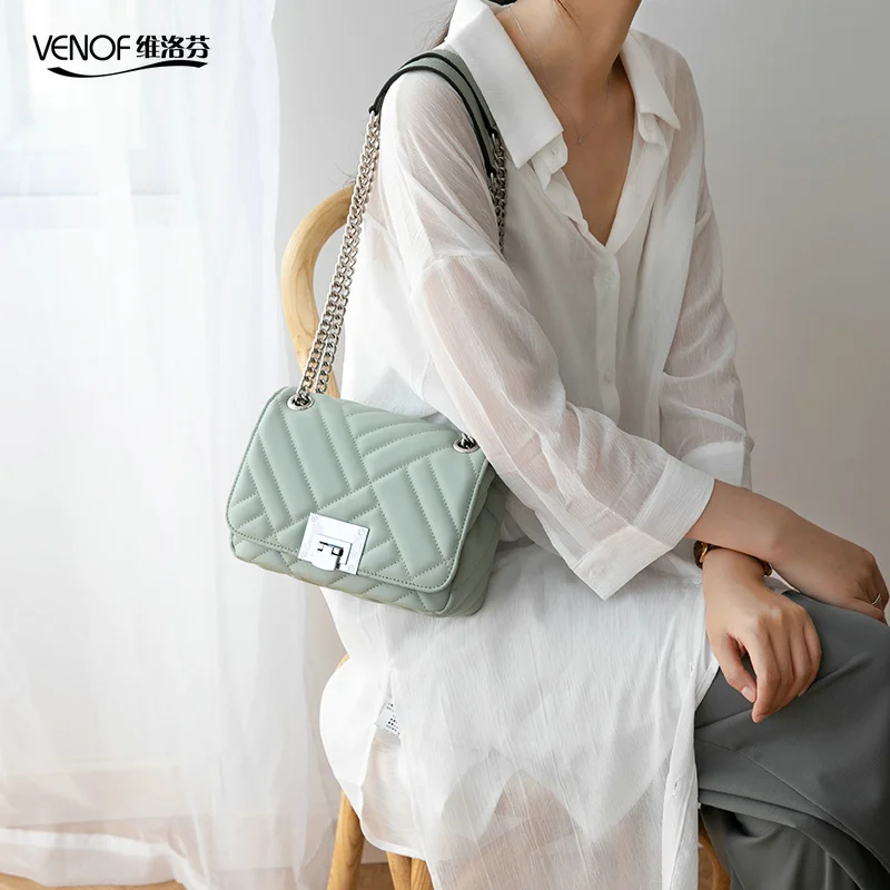 VENOF Korean version split leather shoulder bag for woman fashion ladies chain flap luxury exquisite female crossbody bags 2019
VENOF Korean version split leather shoulder bag for woman fashion ladies chain flap luxury exquisite female crossbody bags 2019
