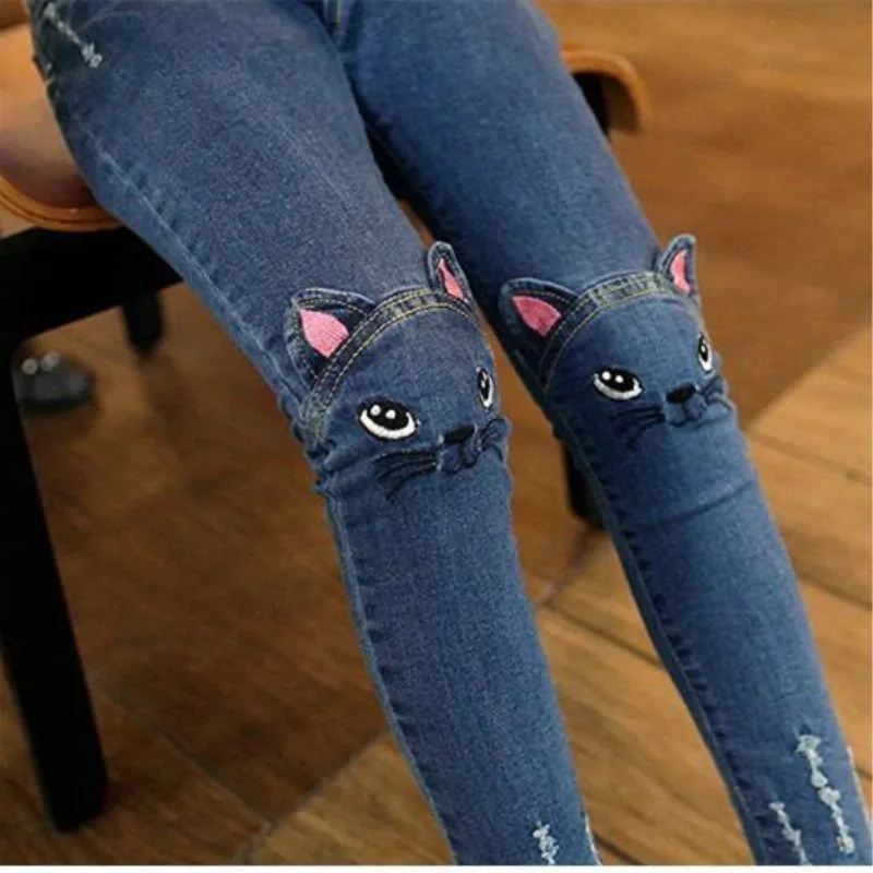 Girls Jeans Spring Autumn Children's Wear Kids Cartoon Cat Embroidery Jeans Pencil Pants Jeans Baby Girl Kids Jeans 2-10 Ages
Girls Jeans Spring Autumn Children's Wear Kids Cartoon Cat Embroidery Jeans Pencil Pants Jeans Baby Girl Kids Jeans 2-10 Ages